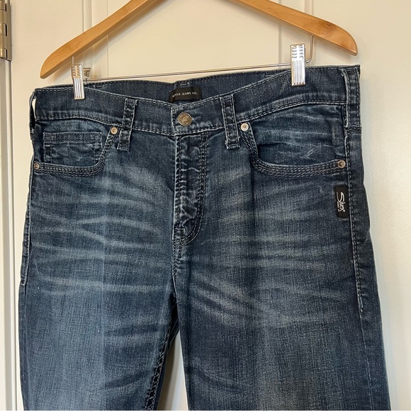 Silver Jeans Men’s Eddie straight leg jeans Size W36 L36 Classic jeans Dark Wash - Picture 2 of 6